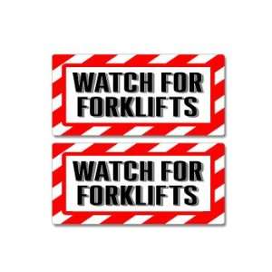 Watch For Forklifts Sign   Alert Warning   Set of 2   Window Business 