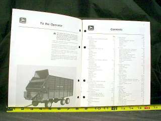 John Deere 714A 716A 714 716 Forage Wagon Owners Manual  