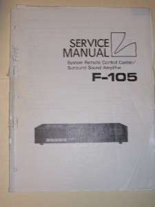 Luxman Service Manual~F 105 Amplifier~Original  