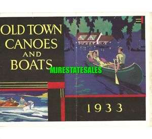 1933 Old Town Wood Canoe Sailboat Boat Catalog CD  