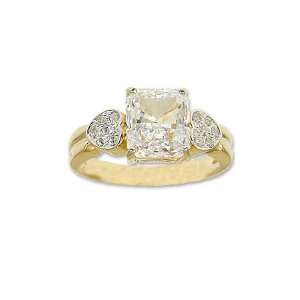   Ladys Fancy Heart Engagement Ring Cushion Cut Created Gems Jewelry