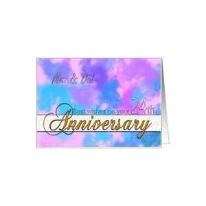  Abstract watercolor 24th anniversary card, for Mom and Dad 