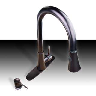 18 Oil Rubbed Kitchen Faucet Pull Out W/ Soap Dispenser Elegant Sink 