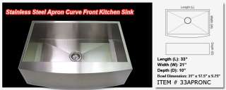 BRAND NEW 33 Stainless Steel Apron Flat Front Kitchen Sink