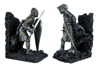 Medieval Knight Bookends Book Ends Armor Decor  