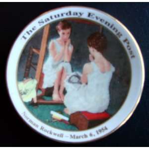  The Girl At The Mirror Mini Plate by Norman Rockwell 