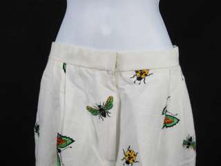 LYN KOHLS Cotton Linen White Butterfly Shorts SZ 8  