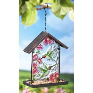  Glass & Metal Hummingbird Design Bird Feeder By 