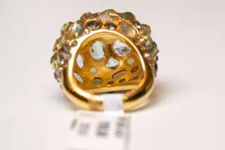 New ALEXIS BITTAR Jeweled Dome Ring  Size 7 Swarovski Crystals, Yellow 