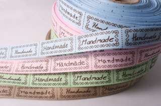 Handmade Label Fabric Tape Ribbon 4 Colors 15mmX40mm 2yd 46pcs (C191)