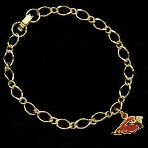   Arizona Cardinals Ladies Gold Tone Charm Bracelet