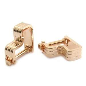    Step Ribbed Rose Gold Cufflinks Rudolph Alexander Jewelry