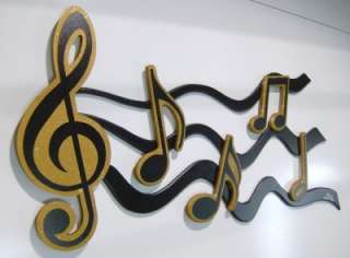 Large Black & Gold Contemporary Music wall Sculpture  