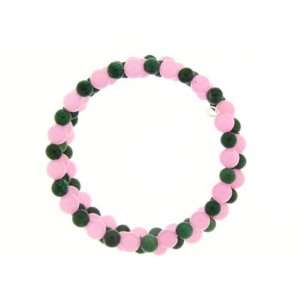  Pink and Green Jade Bracelet 
