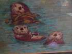 Artist Lee Harper, Sea Otters, along the Monterey Rocky Coast