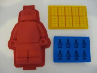 Lego Minifigure Cake Pan Mold, 1 Lego Minifigure Ice tray, & 1 Lego 