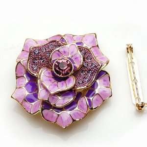 Fashion Clip On Pin,Scarf Ring & Brooch Water Crystal  Metallic with 