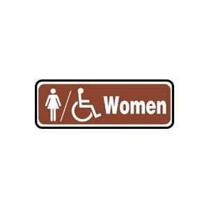 WOMEN (W/WOMAN AND HANDICAP GRAPHIC) Sign   3 x 10 Adhesive Dura 