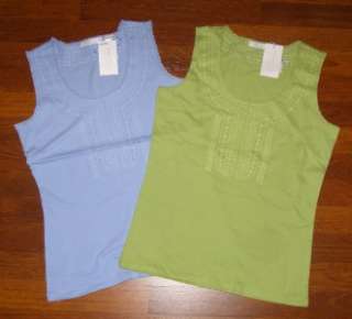 LIZ CLAIBORNE LIZWEAR Tank Top Shirt Blue Green New M  
