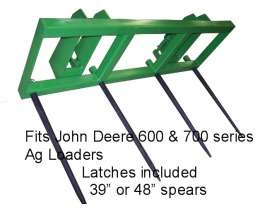 Hay fork 4 spears by WCo fits JD loader 600 700 series  