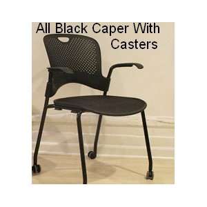  Herman Miller Caper Stacking Roller Chair   All Black 