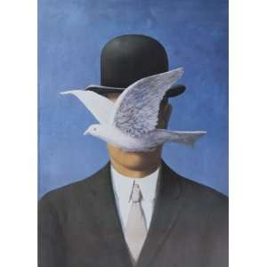  Lhomme au chapeau melon by Rene Magritte 19.75X27.50. Art 