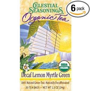 Celestial Seasonings Organic Lemon Myrtle Green Tea Decafeinated, Tea 