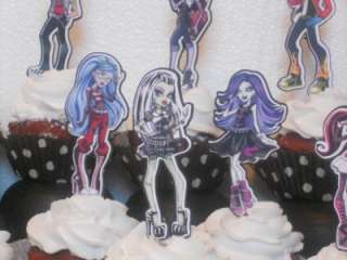 Monster High Cupcake Cake Toppers one dozen Birthday Party Decorations 