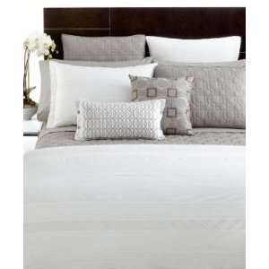 Hotel Collection Bedding, Woven Pleats Queen Full/Duvet Cover WHITE 