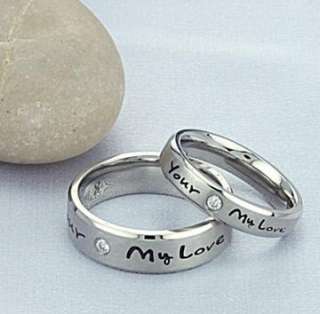   Steel Promise Love Rings Couple Wedding Bands Many Sizes Gifts  