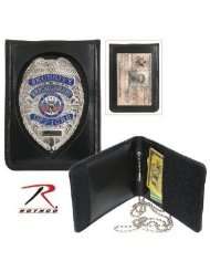 Leather Neck ID / Badge Holder 2 Fold Wallet w/Chain