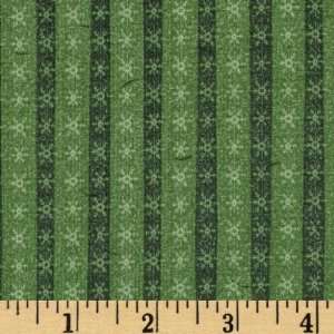  44 Wide Green Starburst Stripes American Heritage Fabric 