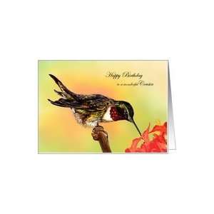  For My Cousin Hummingbird and Flowers Birthday Cards Card 