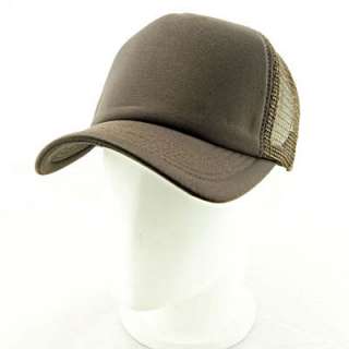 Plain Colour Baseball Mesh Trucker Ball F Brown Hat Cap  