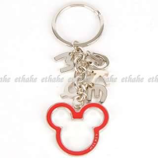 Mickey Mouse Letter Keychain Key Chain Ring Red E1G17M  