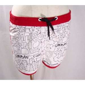   Red Swim Trunks Size Small Bay Girl White / Red Swim Trunks Size Small