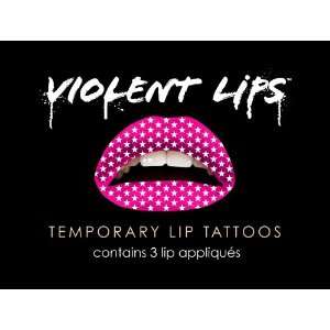  Violent Lips   The Pink Stars   Set of 3 Temporary Lip 