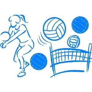 Vinyl Wall Decal   Volley Ball Player   selected color Yellow   Want 