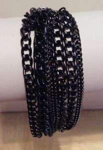 Black Multi Chain Bracelet   8  