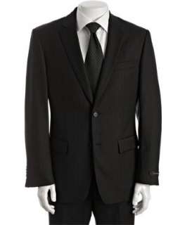 John Varvatos Star USA  black pinstripe wool 2 button Delancy suit 
