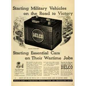  1944 Ad Delco Remy Battery Military Vehicles WWII Wartime 