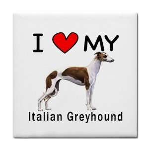  I Love My Italian Greyhound Tile Trivet 