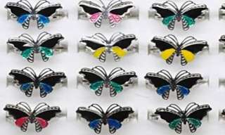 100pcs wholesale lot butterfly mood mixed Rings  