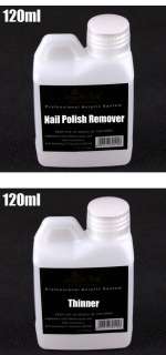 4x Nail Art Acrylic Liquid Polish Brush Cleaner Remover Thinner 120ml 