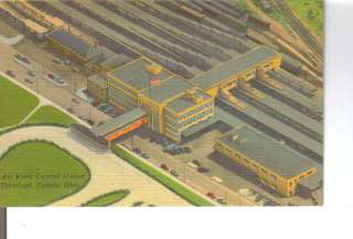 Air View Central Union Train station Toledo OH postcard  
