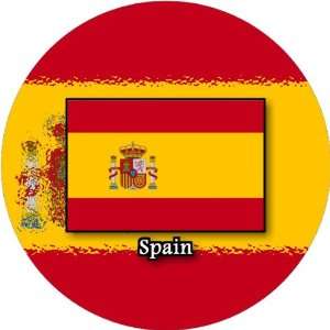  58mm Round Badge Style Fridge Magnet Spain Full Flag