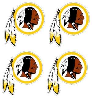 Sheet of 4 Washington Redskins NFL Decals Sticker  