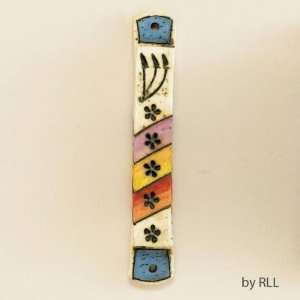  Flowers Ceramic Mezuzah