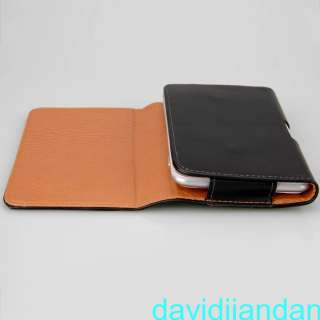 New Black Leather Case With Belt Clip For Samsung Galaxy Note GT N7000 
