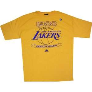  LA Lakers Vintage 1988 World Champs Adidas T Shirt Sports 